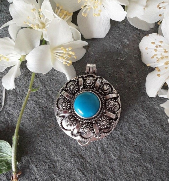 AGNES CREATIONS // PENDENTIF POISON / BOITE A SECRET EN ARGENT 925 & Turquoise