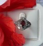 AGNES CREATIONS / BAGUE OUVRANTE POISON A SECRET ARGENT 925 & GRENAT TAILLE 58