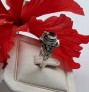 AGNES CREATIONS / BAGUE OUVRANTE POISON A SECRET ARGENT 925 & GRENAT TAILLE 58