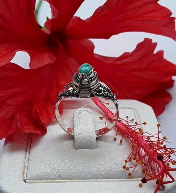 AGNES CREATIONS // BAGUE OUVRANTE POISON SECRET ARGENT 925 & TURQUOISE TAILLE 57