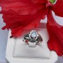 AGNES CREATIONS /BAGUE OUVRANTE POISON SECRET ARGENT 925 & PIERRE LUNE TAILLE 57