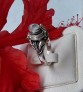 AGNES CREATIONS /BAGUE OUVRANTE POISON SECRET ARGENT 925 & PIERRE LUNE TAILLE 57