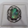 AGNES CREATIONS / BELLE BAGUE FEMME EN ARGENT 925 ORNEE NACRE ABALONE TAILLE 53