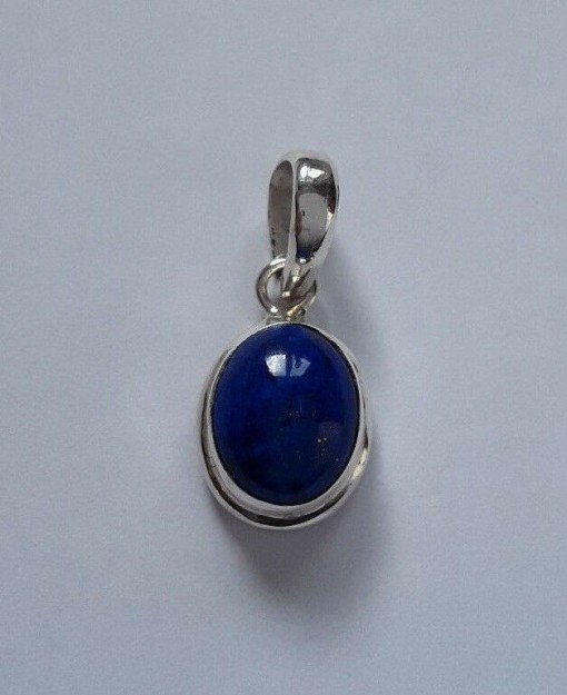  AGNES CREATIONS / Pendentif femme Médaillonen Argent 925 orné d'un Lapis Lazuli