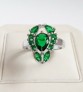 AGNES CREATIONS / Belle BAGUE ARGENT 925 ZIRCONIUM Vert EMERAUDE TAILLE 53 