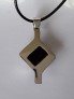 AGNES CREATIONS / Pendentif Femme Style Art Déco en argent 925 & Onyx Noir