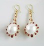  AGNES CREATIONS / Boucles d'oreilles de Créateur Vermeil Perle Blanche & Rubis