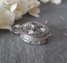 AGNES CREATIONS /CHARMANT PENDENTIF POISON / BOITE SECRET ARGENT 925 & Améthyste