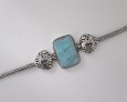 AGNES CREATIONS / ELEGANT BRACELET FEMME ARGENT 925 ORNE LARIMAR & TOPAZE BLEUE