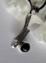 AGNES CREATIONS / Pendentif Femme original Style Art Déco argent 925 & Onyx Noir