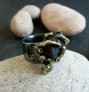 AGNES CREATIONS / Bague Créateur Tourmaline noire peridot en argent TAILLE 56-57