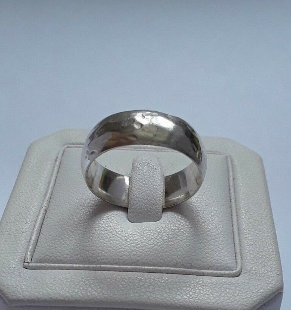 AGNES CREATIONS // Bague Anneau Alliance large en argent 925 - Taille 61