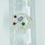 AGNES CREATIONS / Bague de Créateur Luxe émeraude & Saphir argent 925 Taille 58