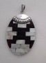 AGNES CREATIONS / JOLI PENDENTIF EN MOSAIQUE DE NACRE & ARGENT 925 