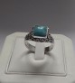 AGNES CREATIONS // BELLE BAGUE FEMME EN ARGENT 925 ORNEE LARIMAR - TAILLE 54-55 