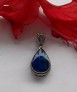 AGNES CREATIONS / JOLI PENDENTIF "GOUTTE" EN ARGENT 925 & NACRE BLEUE 