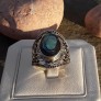 AGNES CREATIONS / BELLE BAGUE FEMME EN ARGENT 925 ORNEE NACRE ABALONE TAILLE 56