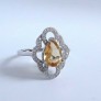 AGNES CREATIONS / Bague Créateur argent ornée Citrine Jaune Zirconium TAILLE 59