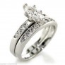 AGNES CREATIONS / BAGUE FEMME DUO EN RHODIUM ANNEAU + SOLITAIRE ZIRCONIUM