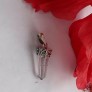AGNES CREATIONS / JOLI PENDENTIF FEMME PYRAMIDE CRISTAL DE ROCHE & ARGENT MASSIF