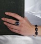 AGNES CREATIONS / SUBLIME BAGUE FEMME ARGENT 925 ORNEE LAPIS LAZULI - TAILLE 59