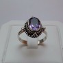 AGNES CREATIONS // JOLIE BAGUE FEMME EN ARGENT 925 ORNEE AMETHYSTE - TAILLE 53