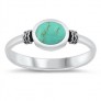 BAGUE EN ARGENT MASSIF ORNEE D'UNE TURQUOISE