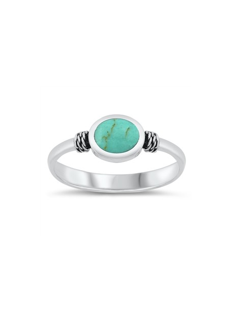 BAGUE EN ARGENT MASSIF ORNEE D'UNE TURQUOISE