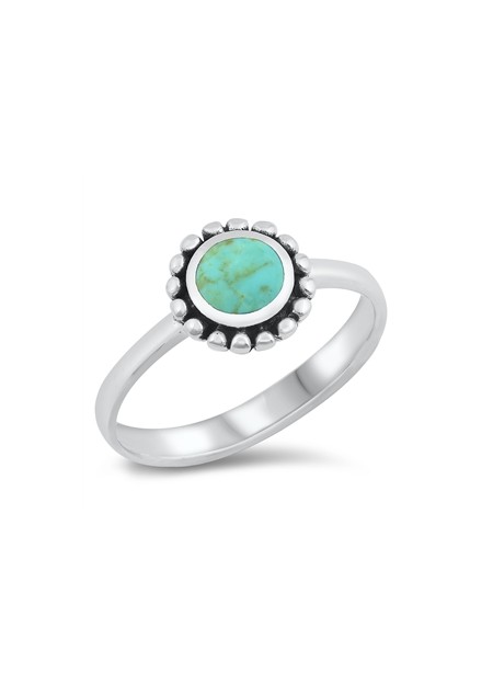 BAGUE EN ARGENT MASSIF ORNEE D'UNE TURQUOISE