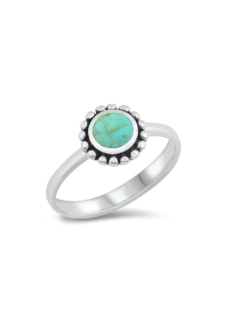 BAGUE EN ARGENT MASSIF ORNEE D'UNE TURQUOISE