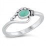 BAGUE EN ARGENT MASSIF ORNEE D'UNE TURQUOISE