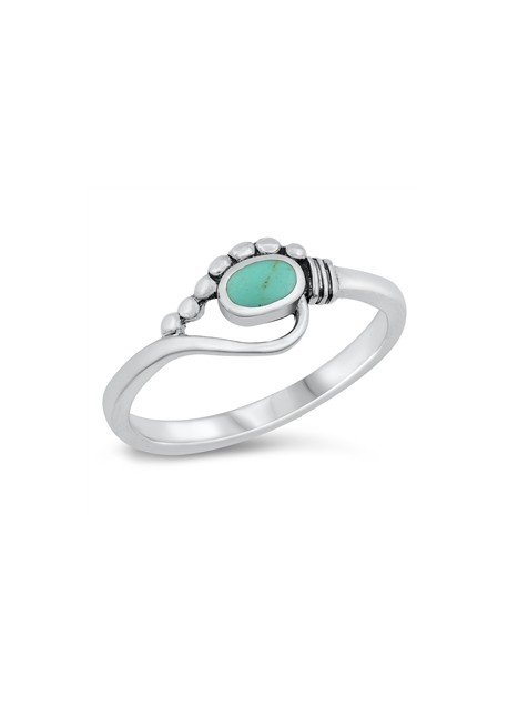 BAGUE EN ARGENT MASSIF ORNEE D'UNE TURQUOISE