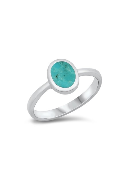 BAGUE EN ARGENT MASSIF ORNEE D'UNE TURQUOISE