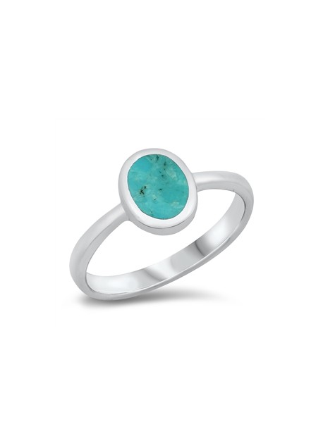 BAGUE EN ARGENT MASSIF ORNEE D'UNE TURQUOISE