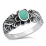 BAGUE EN ARGENT MASSIF ORNEE D'UNE TURQUOISE