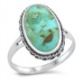 BAGUE EN ARGENT MASSIF ORNEE D'UNE TURQUOISE