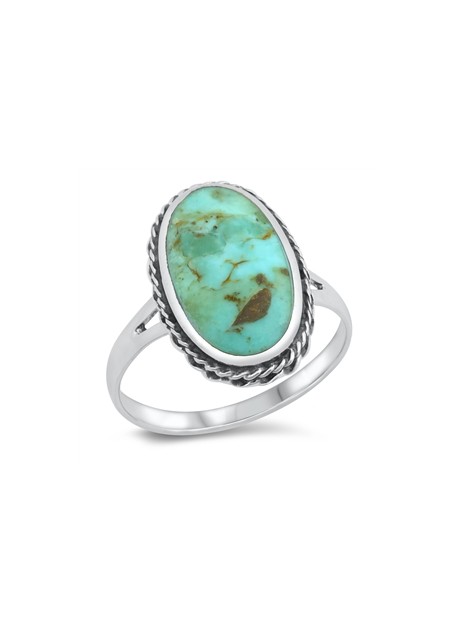 BAGUE EN ARGENT MASSIF ORNEE D'UNE TURQUOISE