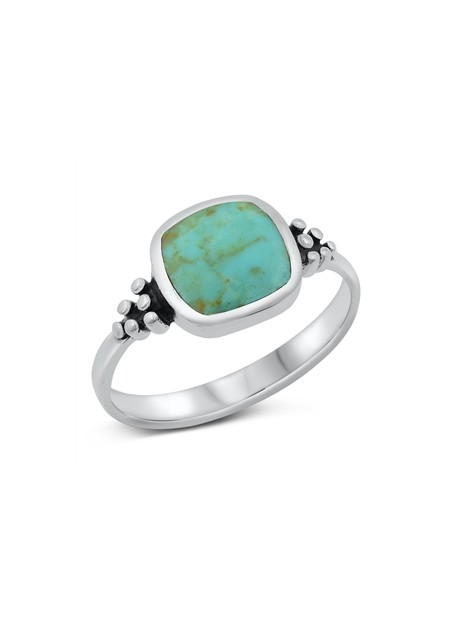 BAGUE EN ARGENT MASSIF ORNEE D'UNE TURQUOISE