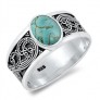 BAGUE EN ARGENT MASSIF ORNEE D'UNE TURQUOISE