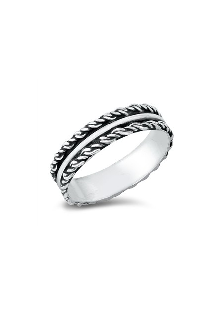 AGNES CREATIONS // BAGUE FEMME ANNEAU VINTAGE FLEUR EN ARGENT 925 - TAILLE 56