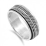 Bague Anneau Large en Argent Massif - 8 MM