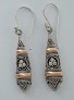 Jolies Boucles d'Oreilles Ethnique Chic 2 Tons Argent et Or