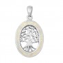 Pendentif Mixte Arbre de vie orné d'Opale blanche en Argent 925