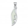 Pendentif Mixte Planche de surf orné d'Opale blanche en Argent 925