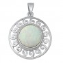 Pendentif orné d'Opale blanche en Argent 925