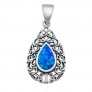 Pendentif orné d'Opale bleue en Argent 925