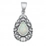 Pendentif orné d'Opale blanche en Argent 925