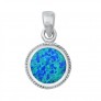 Pendentif orné d'Opale bleue en Argent 925
