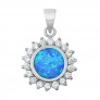 Pendentif orné d'Opale bleue en Argent 925