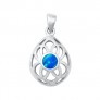 Pendentif orné d'Opale bleue en Argent 925